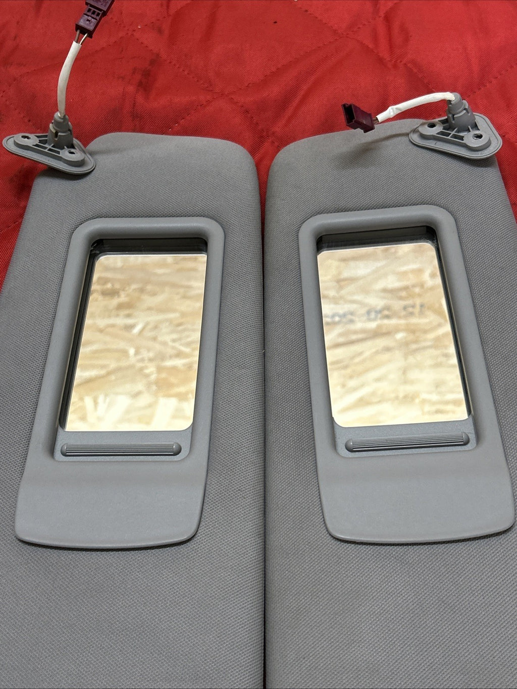 BMW E90 E91 E92 E93 Sun Visor Set Driver & Passenger Gray 6957369 6957370 CLOTH