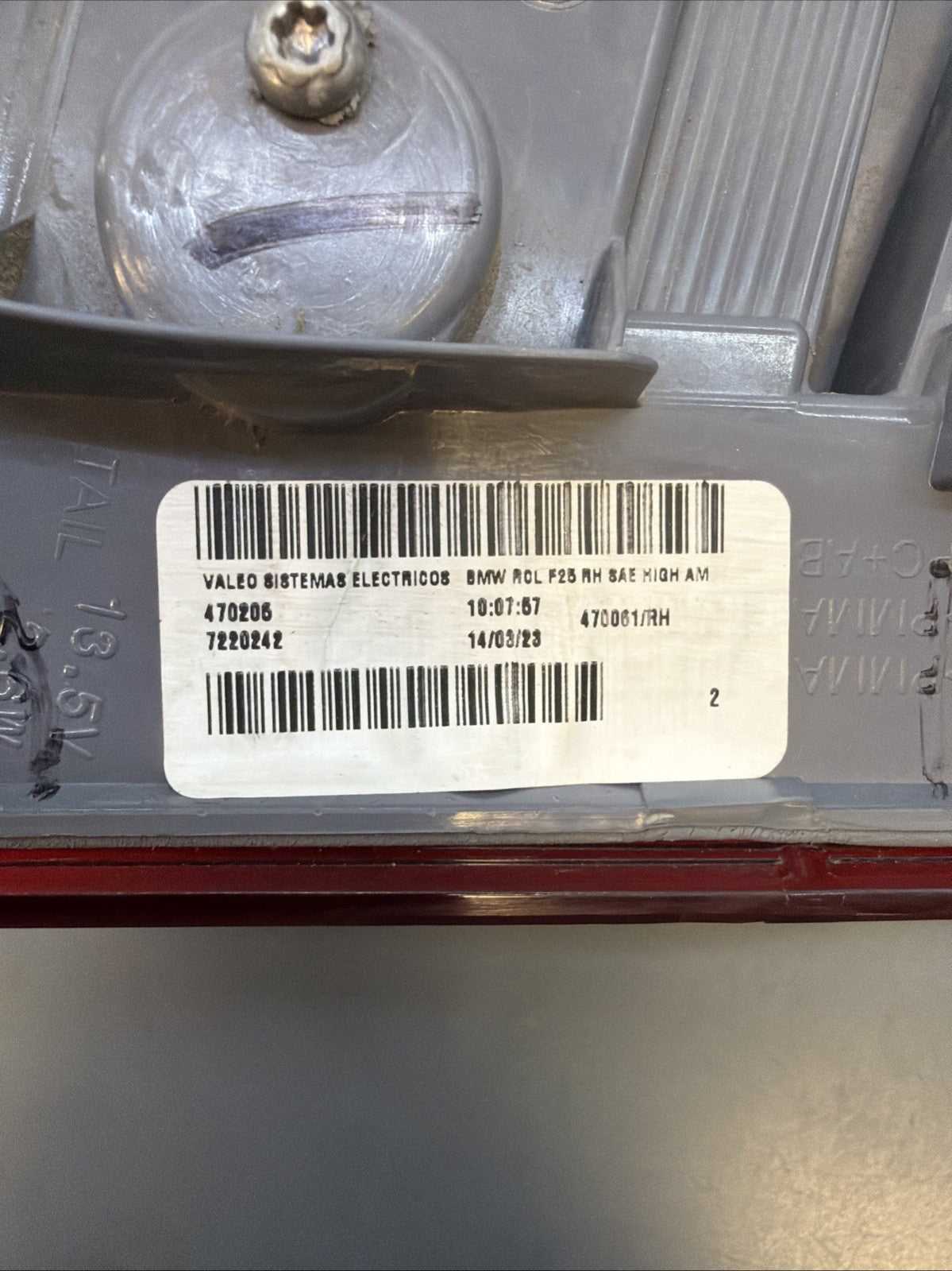 2011-2017 BMW F25 X3 Rear Right Passenger Side Outer Taillight Light 7220242