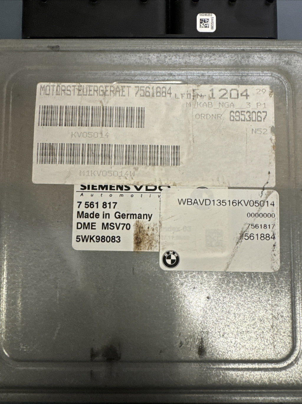 BMW E90 E91 E60 E61 3 5 series N52 ENGINE ECU DME MSV70 CAS3 LOCK KEY SET