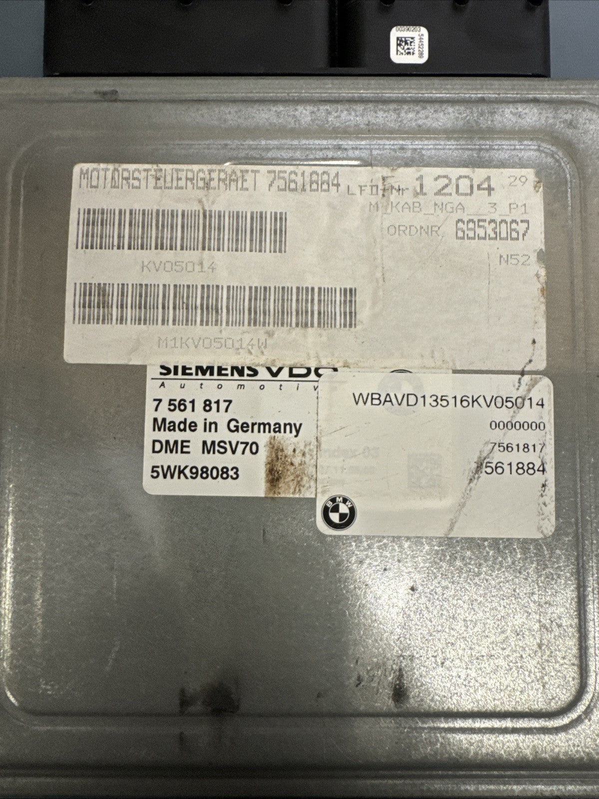 BMW E90 E91 E60 E61 3 5 series N52 ENGINE ECU DME MSV70 CAS3 LOCK KEY SET
