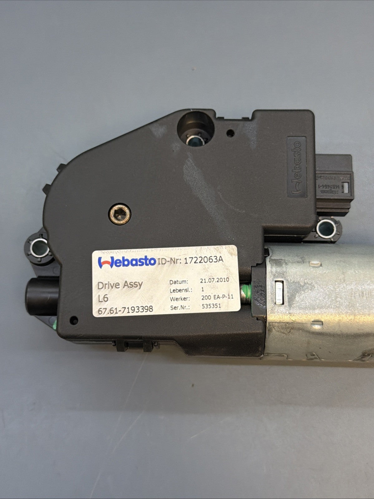07-13 OEM BMW E90 E92 328 335 M3 Upper Sunroof Moon Roof Motor Unit 7193398
