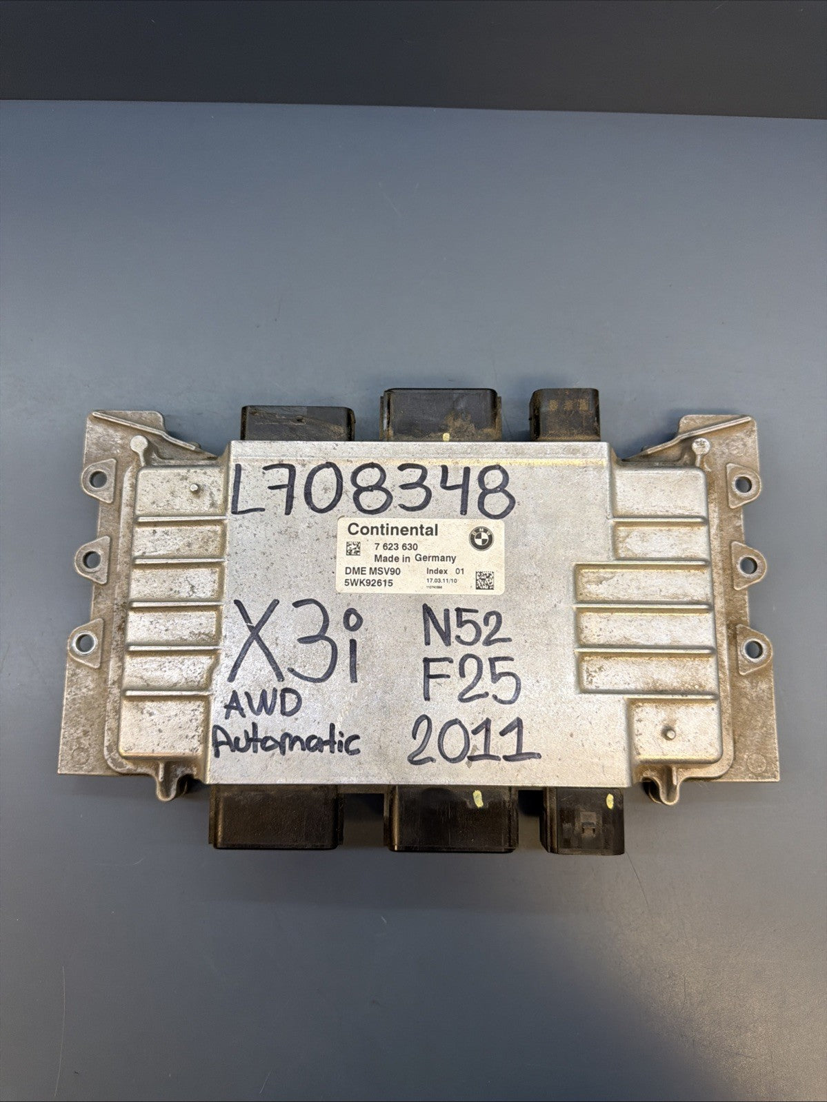 11-12 BMW F25 X3 N52 MSV90 DME ENGINE CONTROL MODULE ECU CAS KEY SET OEM 7623630