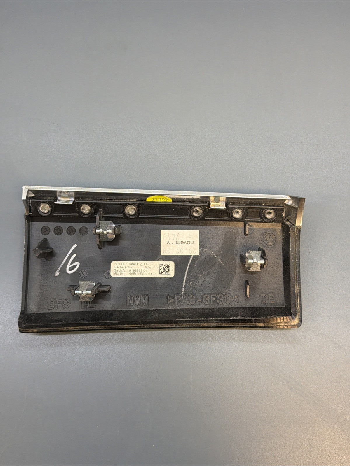 09-15 BMW 740i 750i 750Li F02 Front Headlight Switch Panel Trim 9192355 OEM