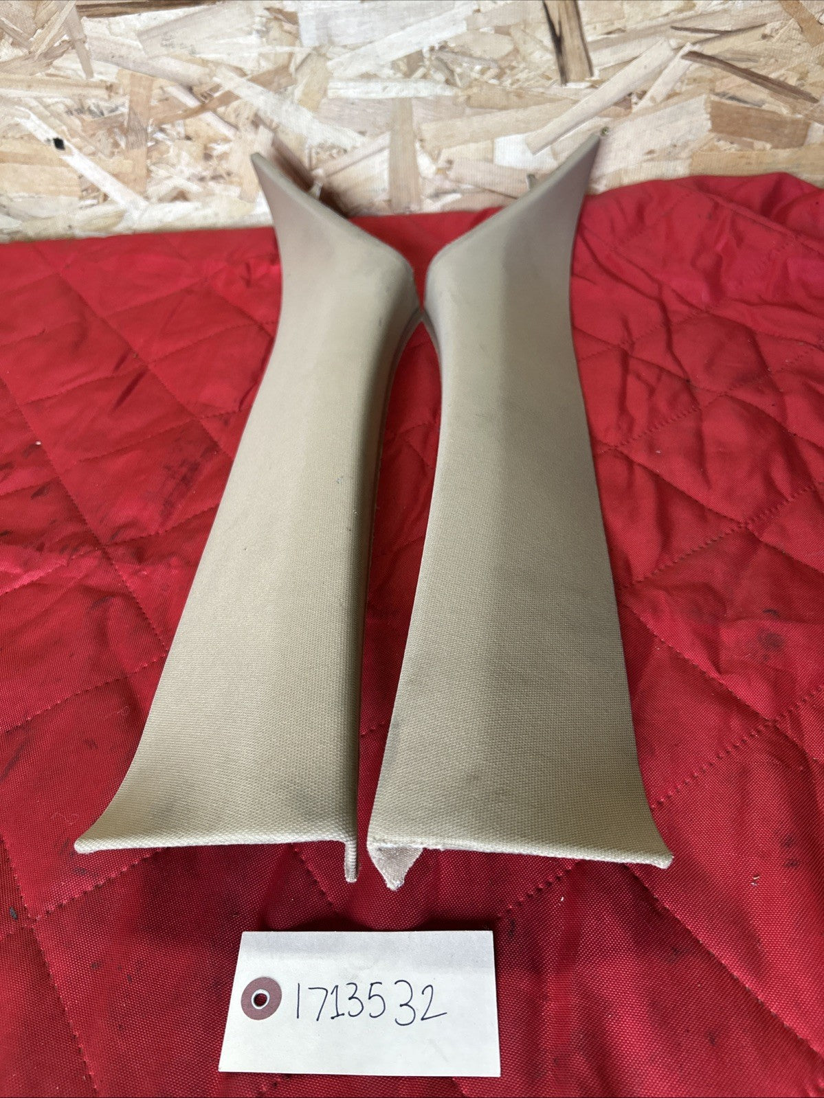 BMW 11-17 F25 X3 FRONT LEF T& RIGHT A PILLAR TRIM 9169303 9169304 BEIGE PAIR