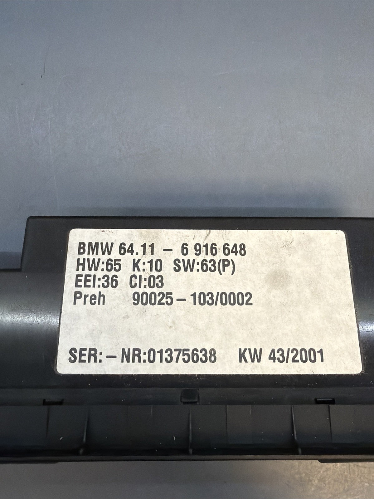 BMW E53 X5 00-06 OEM AC HEATER DIGITAL CLIMATE CONTROL UNIT 6411-6916648