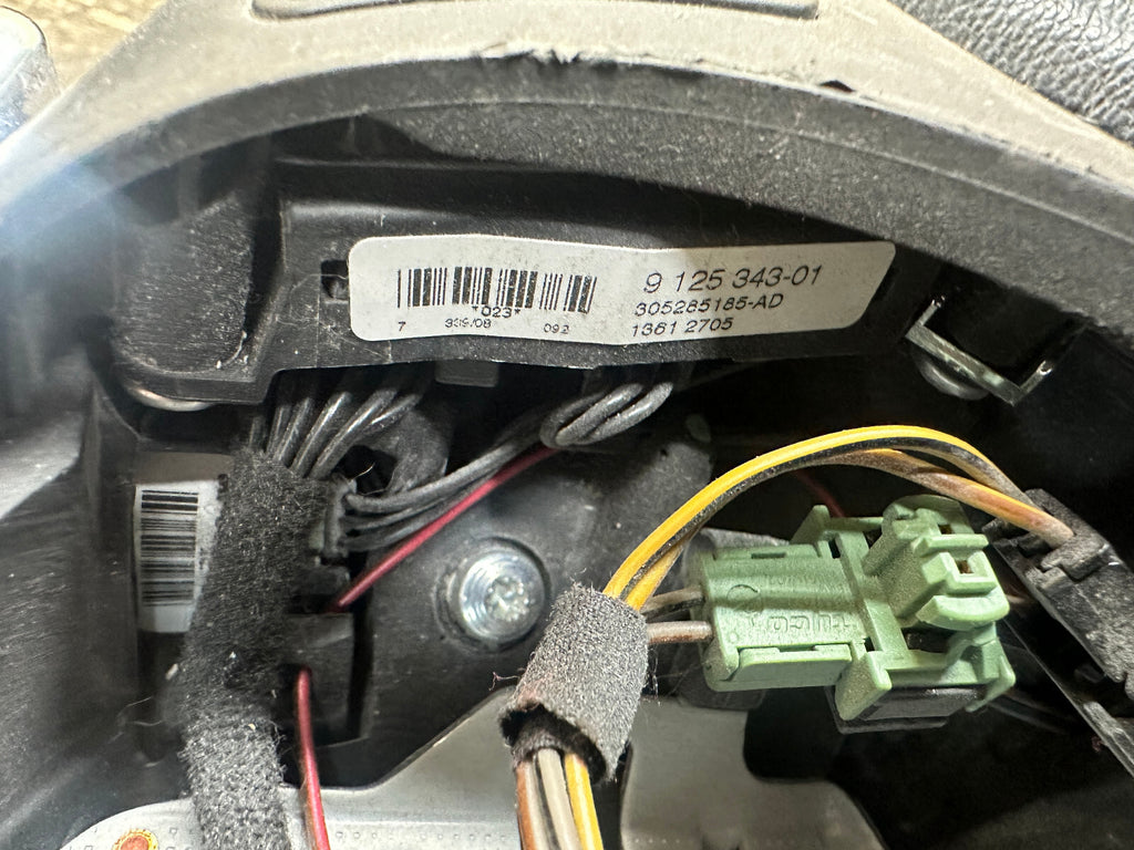 BMW 06-13 E90 3 SERIES BLACK LEATHER STEERING WHEEL W/ PADDLES OEM 3051626