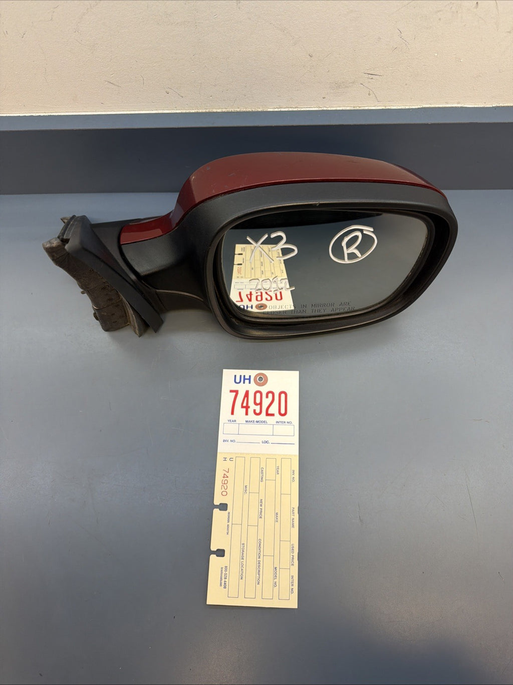 2011 - 2014 BMW X3 Door Mirror HEATED Right SIDE W/O Camera Red  RH | OEM