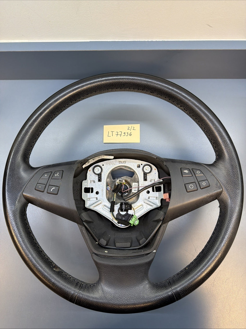 2007-13 BMW X5, E70 Black Leather Steering Wheel W/ Audio OEM 2445433