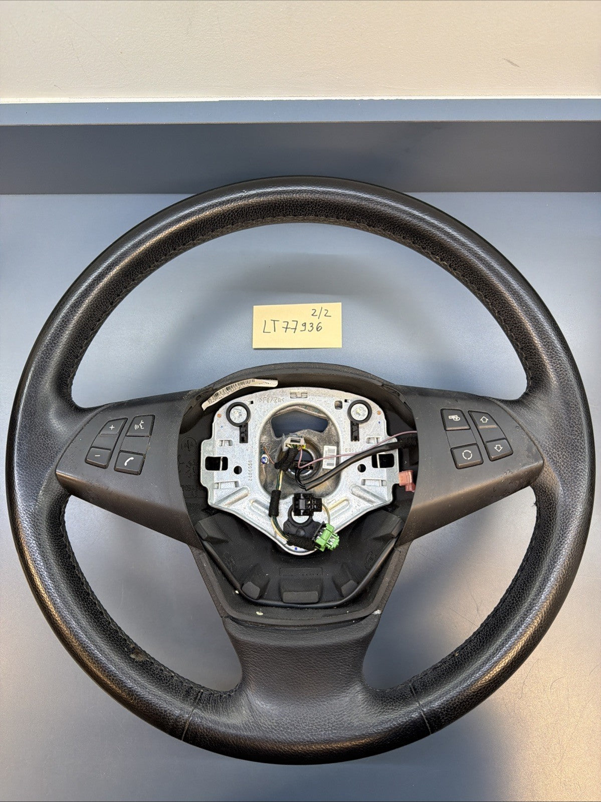 2007-13 BMW X5, E70 Black Leather Steering Wheel W/ Audio OEM 2445433