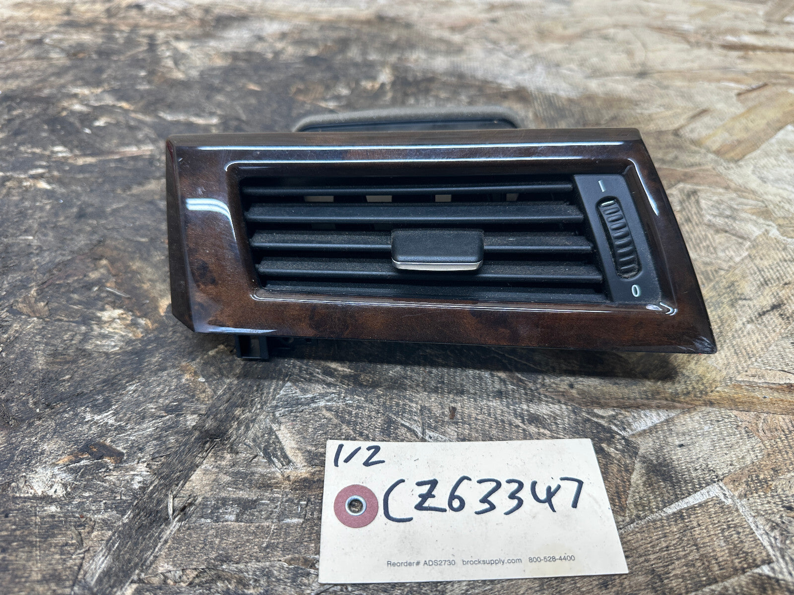 BMW 01-10 E60 5 SERIES DASH DRIVER SIDE LEFT AIR VENT POPLAR WOOD OEM 6970267