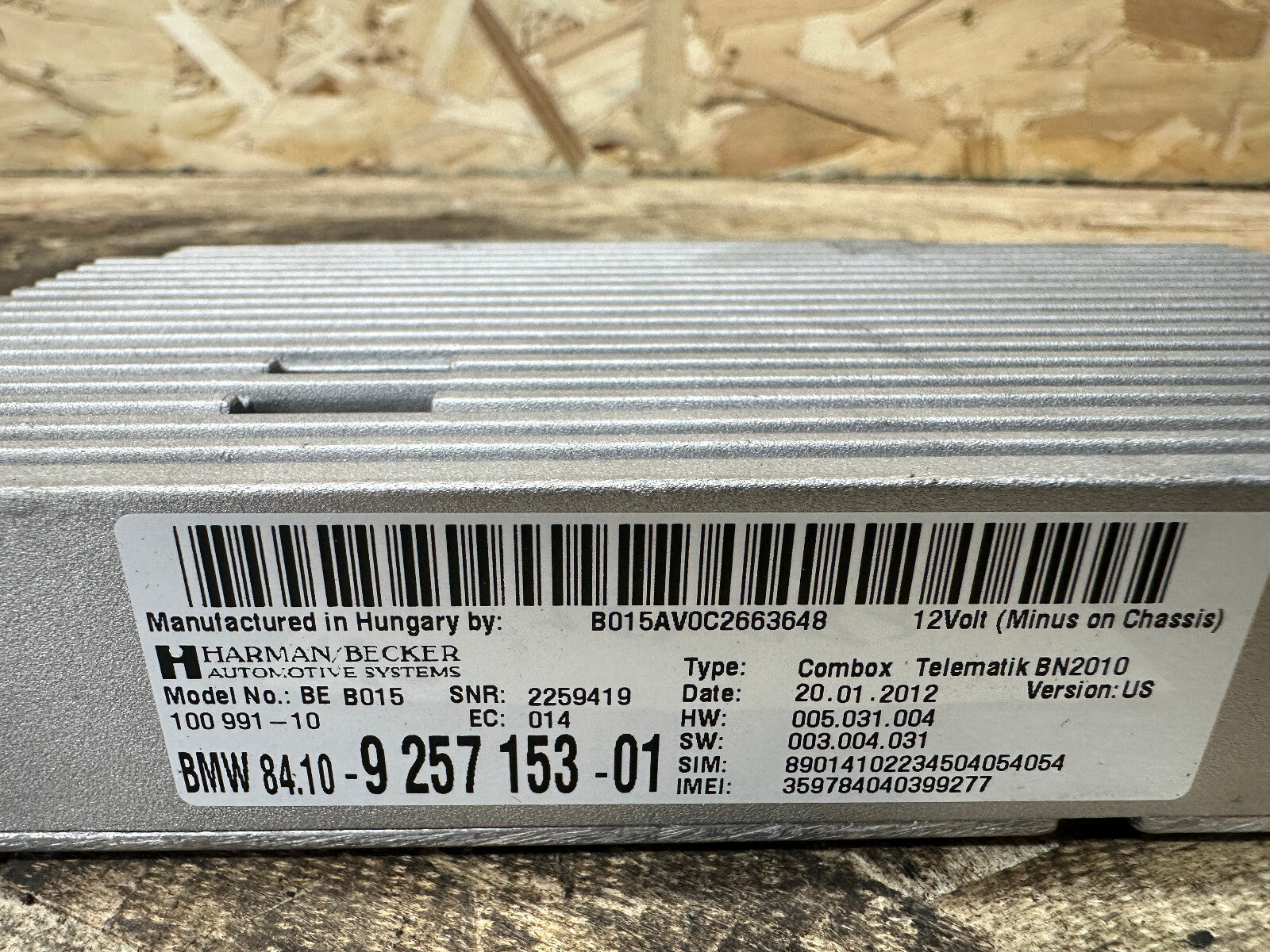 BMW 11-17 F25 F10 F30 HARMAN BLUETOOTH TELEMATIC CONTROL MODULE OEM 9257153