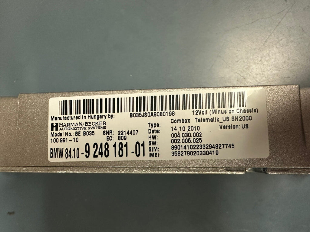 BMW E90 E91 E84 E70 E71 E89 3 X1 X5 X6 Z4 series MEDIA COMBOX TELEMATICS 9248181
