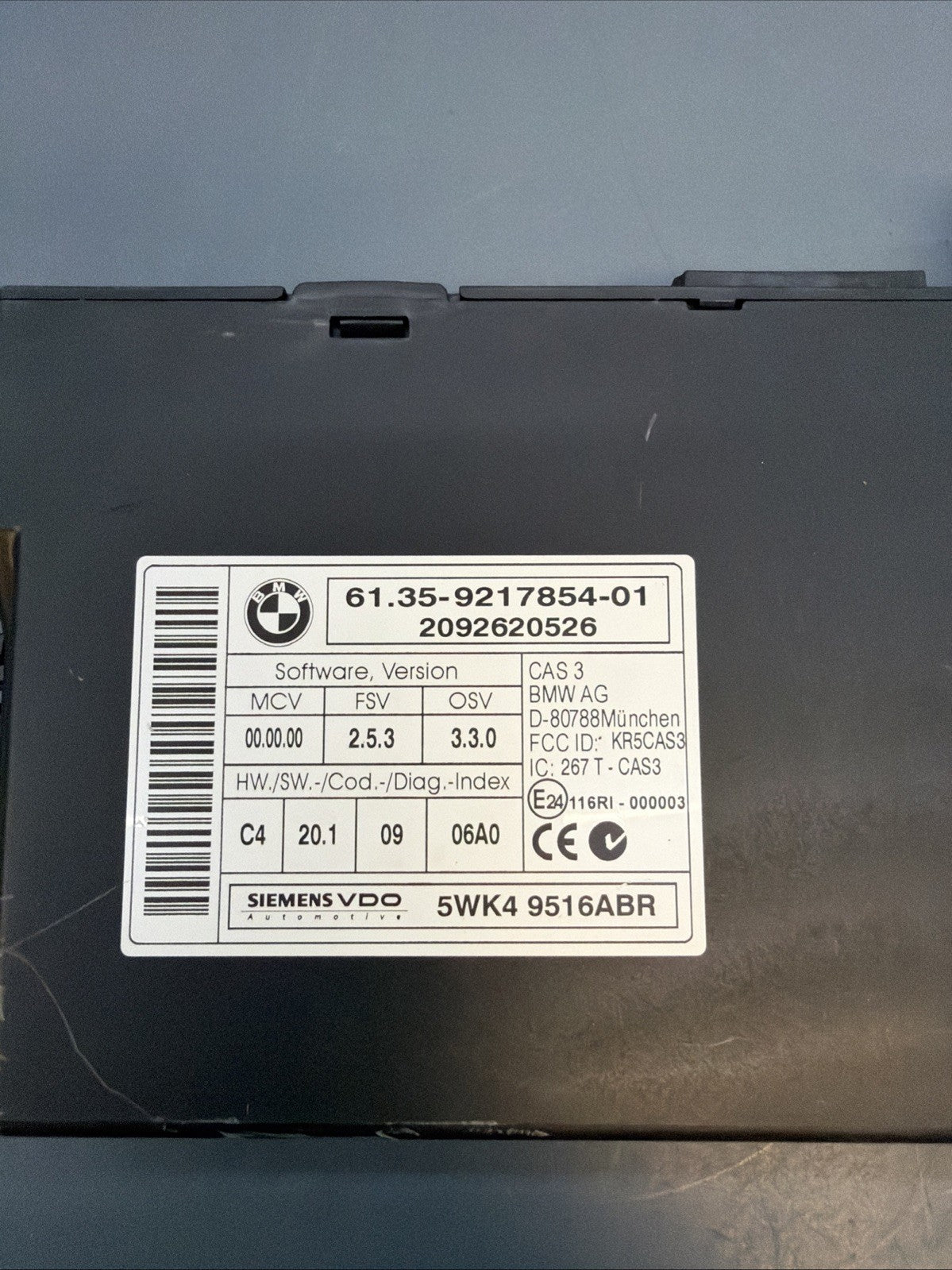 BMW N54 Engine Computer Key CAS 3 Module ECU DME Unit E60 E88 E92 MSD81 7604567