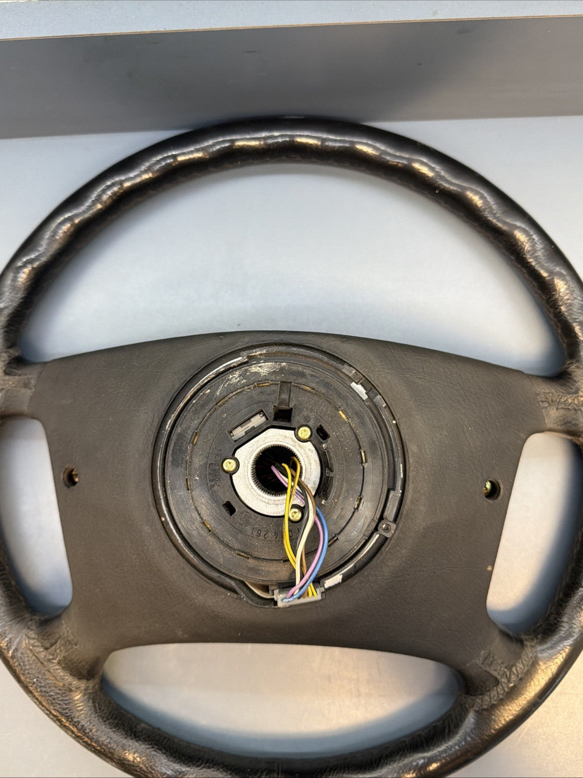 95-03 Bmw E38 740 750 540 Left Driver Leather Steering Wheel Black Trim 1094259