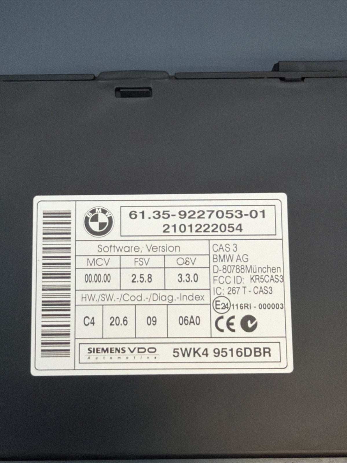 11-13 BMW E90 E92 E93 N55 ENGINE ECU ECM DME CAS3 LOCK KEY SET OEM 7612745
