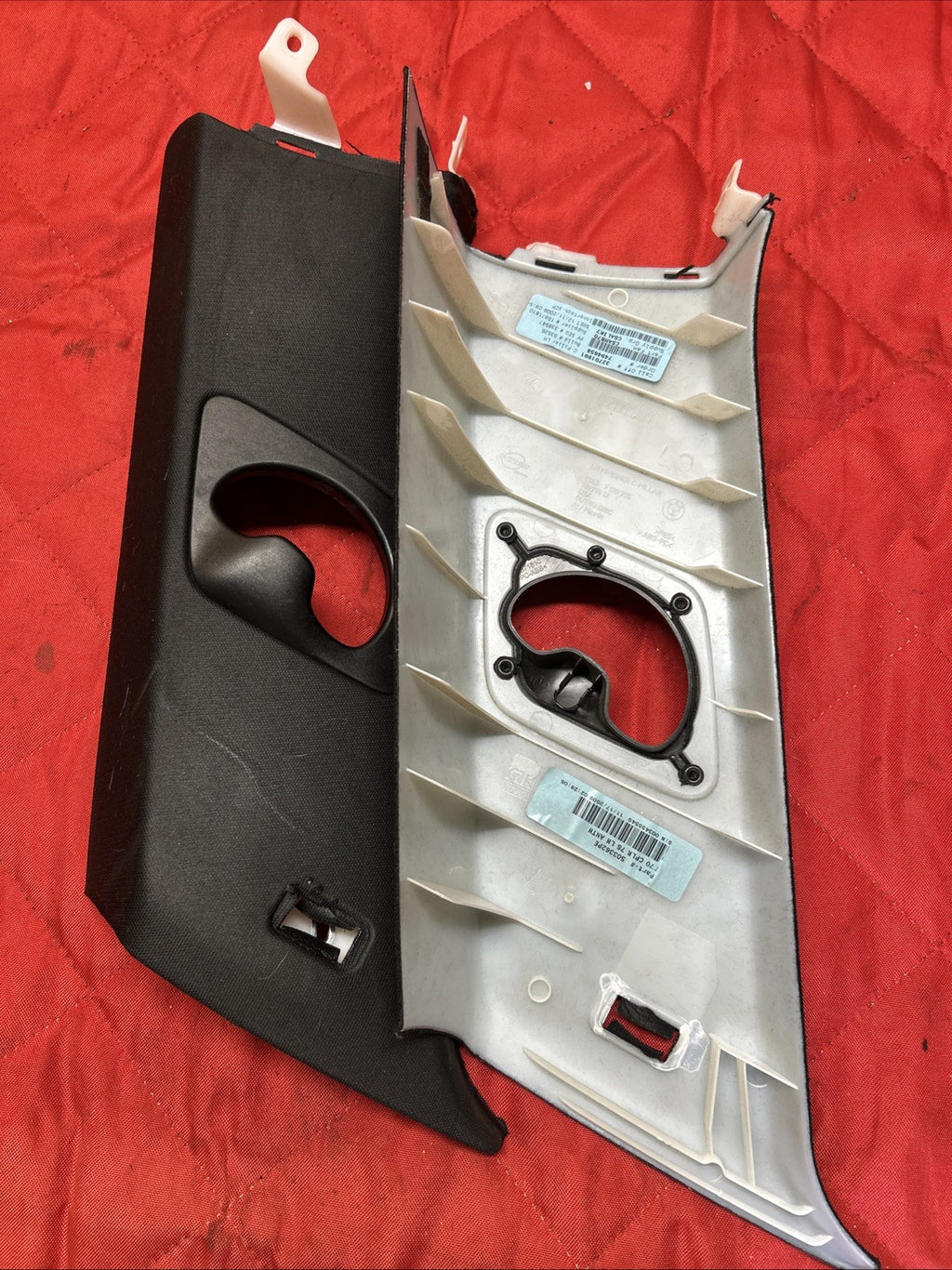 07-13 BMW X5 E70 Rear Left Right Side C Pillar Trim Panel Black 7129755 7129756