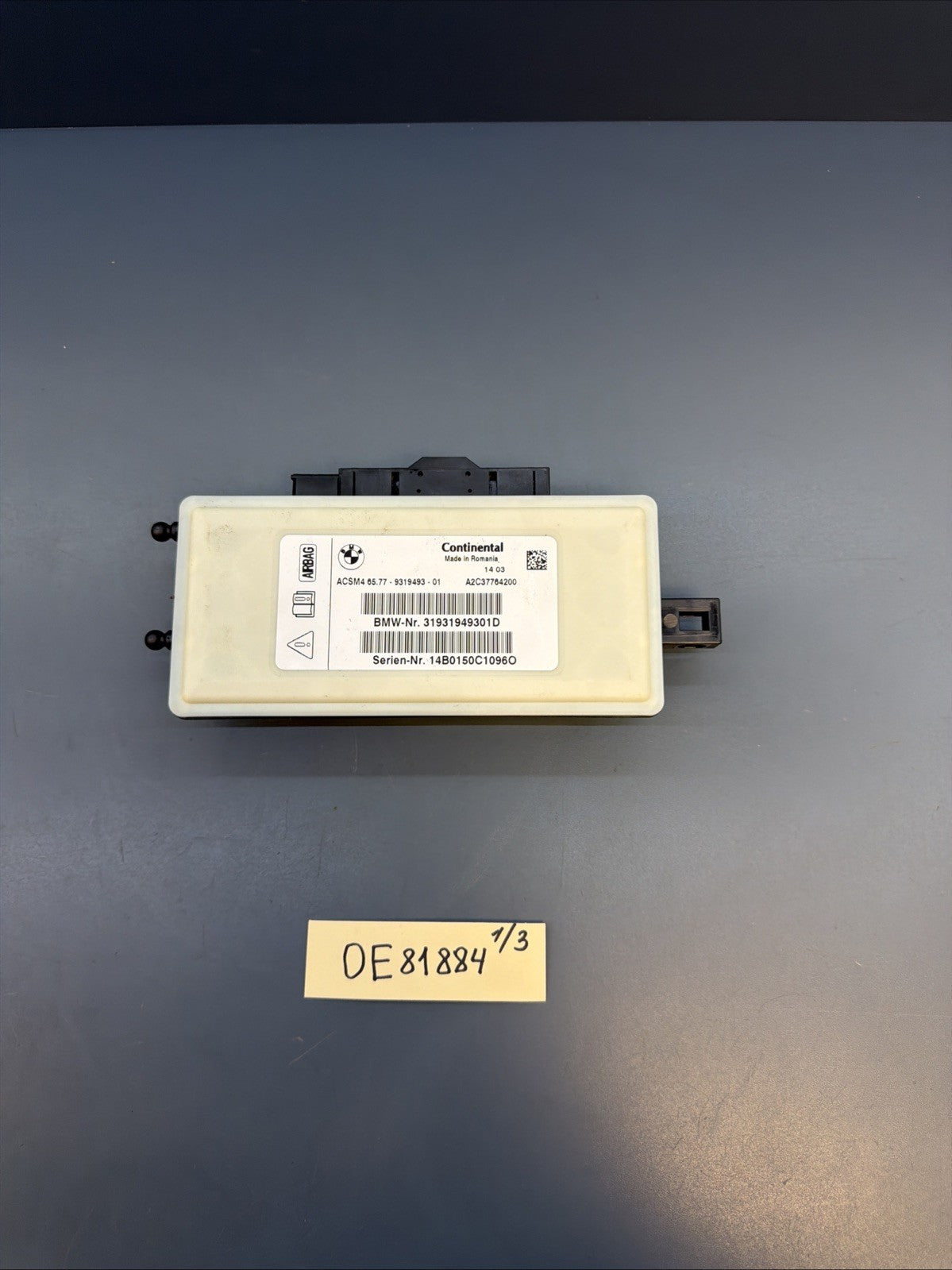 BMW 11-19 F25 X3 F10 5 SERIES F30 3 SERIES CRASH IMPACT SRS SENSOR OEM 9319493