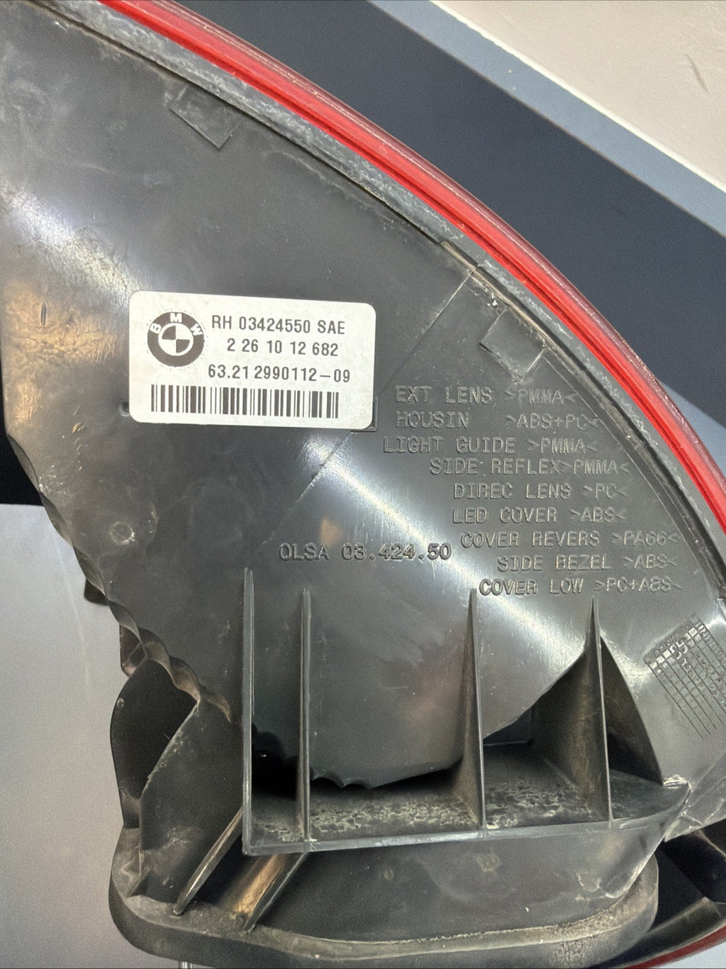 2013 2014 2015 BMW E84 X1 REAR RIGHT OUTER TAIL LIGHT ASSEMBLY OEM 2990112