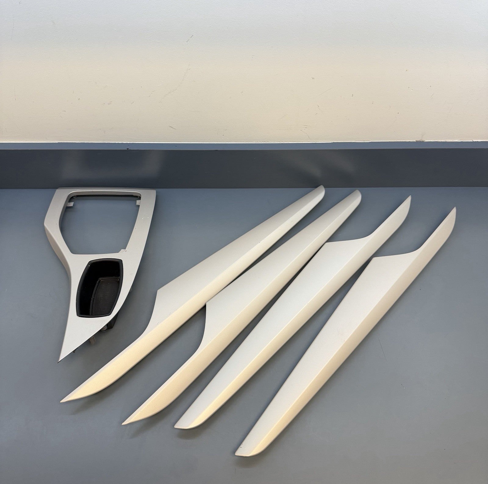 12-15 BMW E84 X1 Center Console Door Panel Interior Silver Trim Cover Set9252846