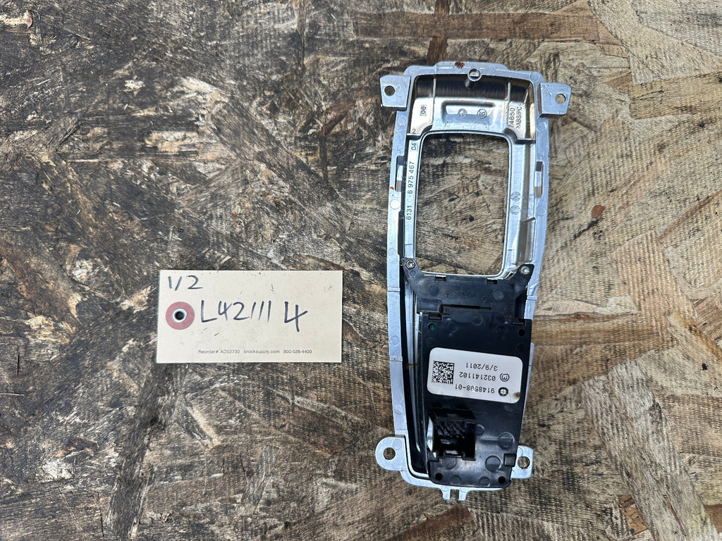 BMW 06-14 X5 X6 CENTER SILVER SHIFTER BEZEL TRIM+PARKING BRAKE SWITCH 9148508