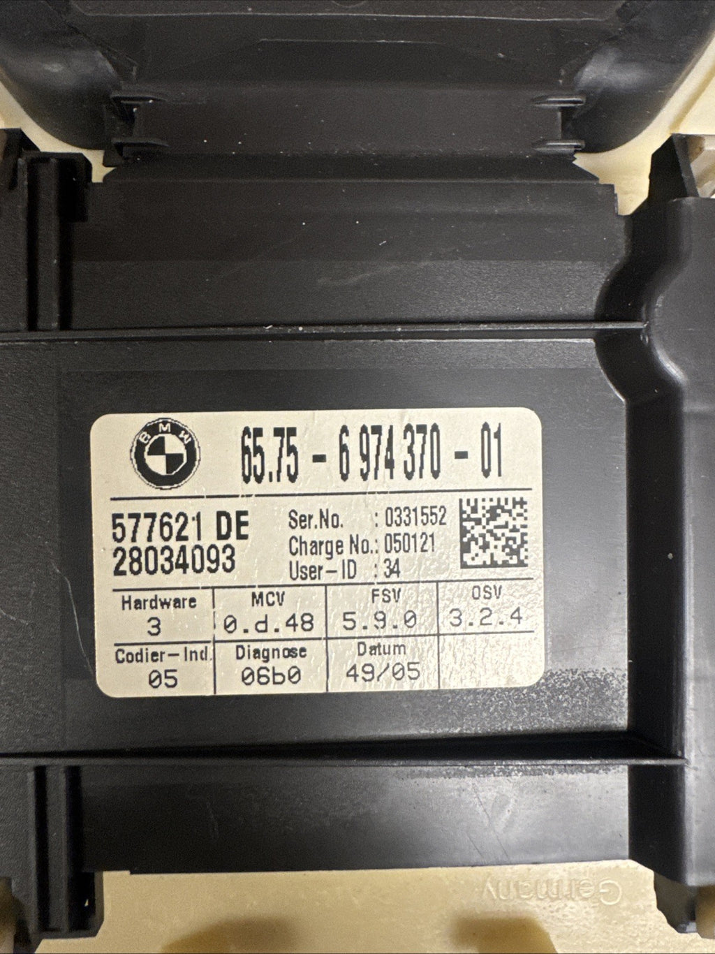 2006-2010 BMW 5 Series E60  Ultrasonic Theft Module 6974370-01