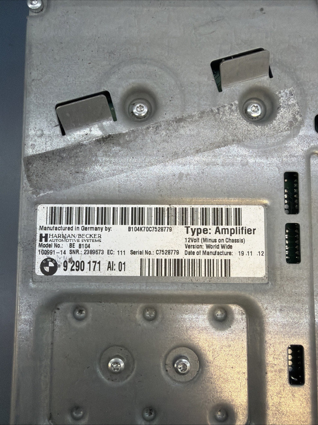 12-17 BMW 320i 328i 335i 340i 428i 435i X3 X4 X5 X6 HARMAN AUDIO AMP 9290171