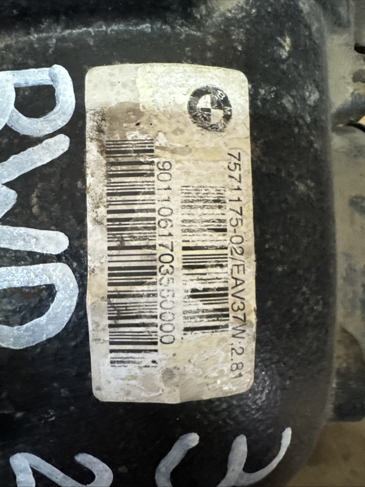BMW REAR DIFFERENTIAL 335D SERIES E90 RWD FINAL DRIVE 2.81 7571175