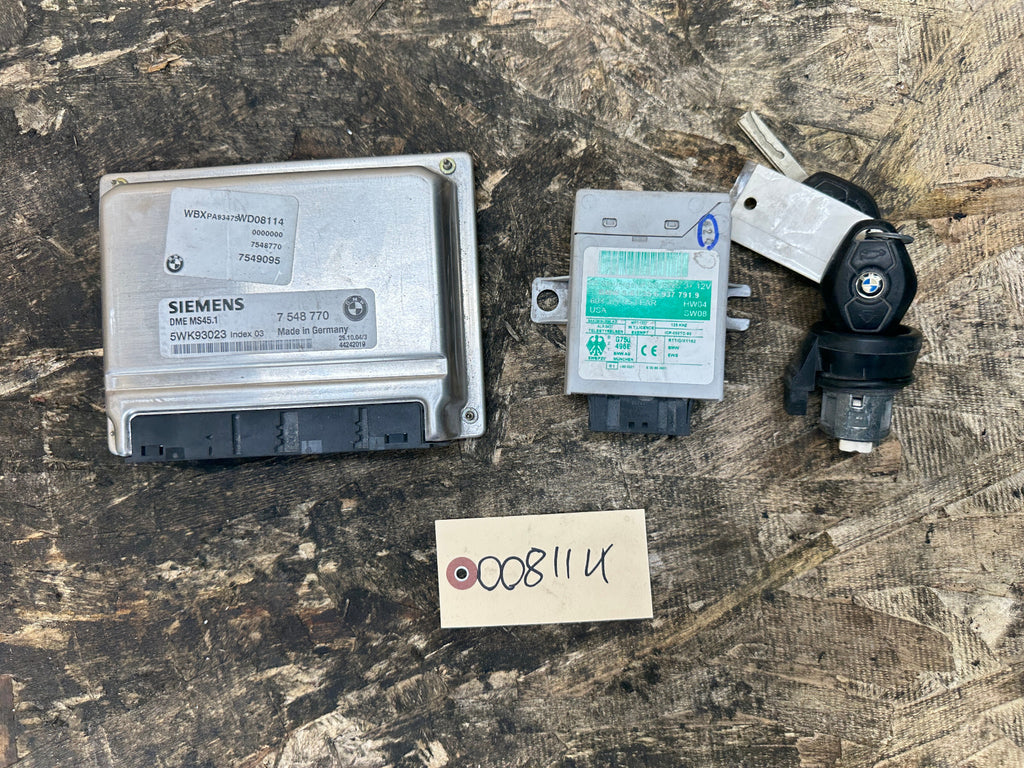 BMW 99-06 E46 E60 E83 3 5 SERIES X3 M54 ENGINE ECU+CAS+KEY 7548770 MS54.1