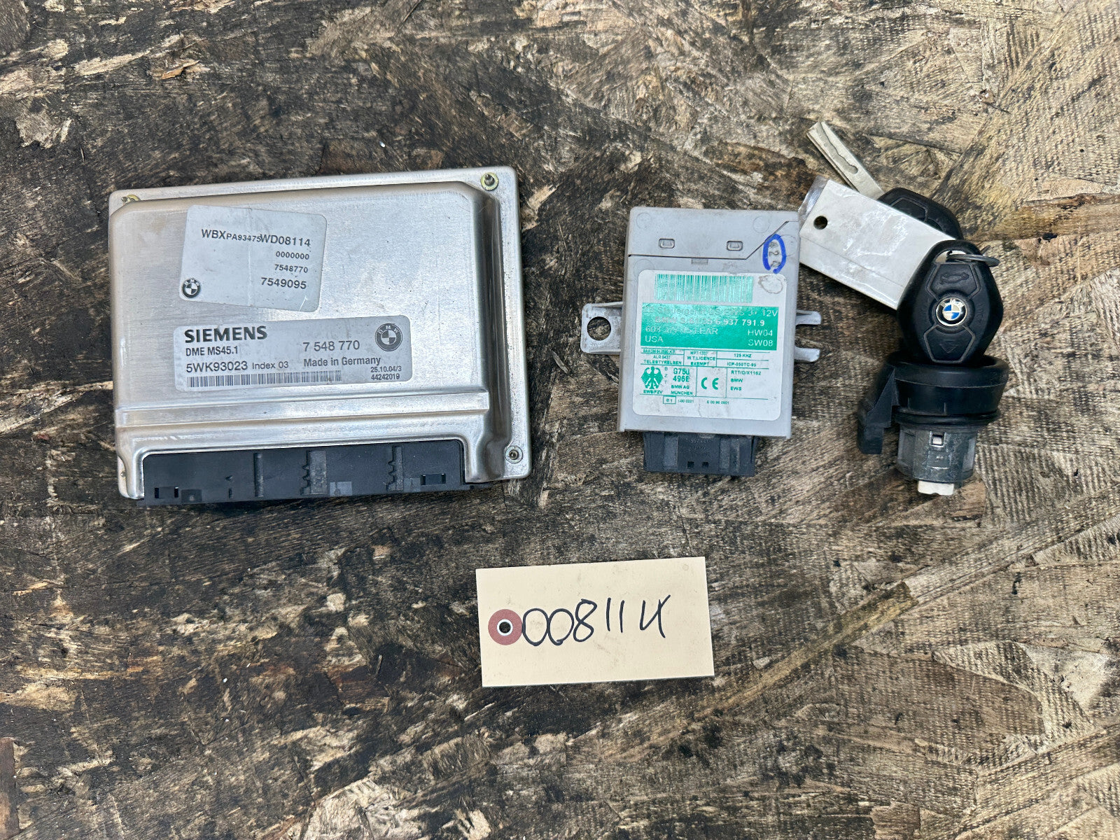 BMW 99-06 E46 E60 E83 3 5 SERIES X3 M54 ENGINE ECU+CAS+KEY 7548770 MS54.1