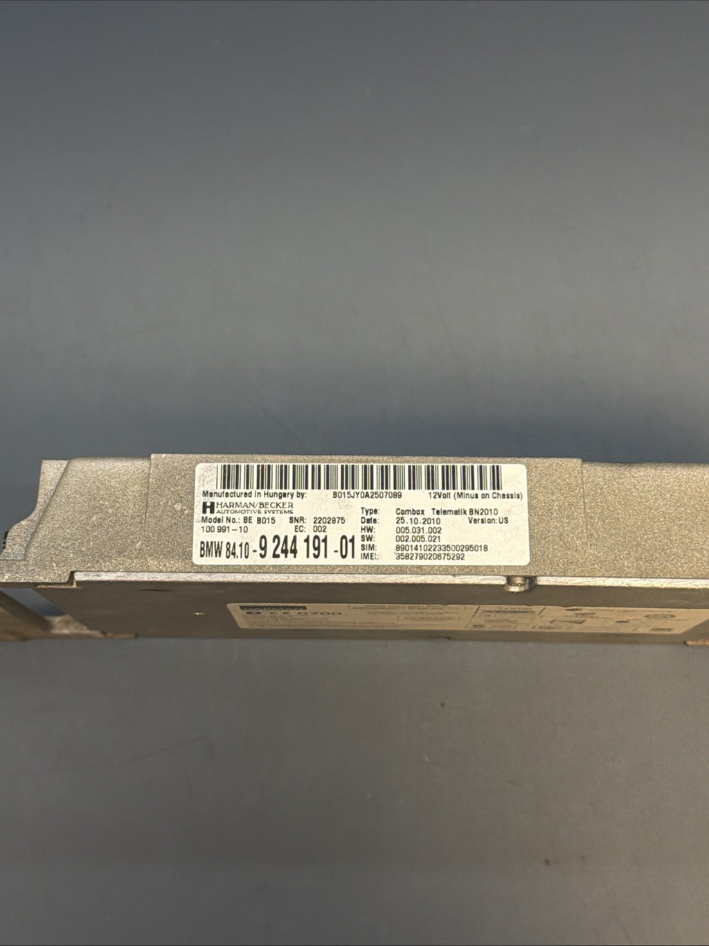 OEM 09-20 BMW F25 F01 F02 F10 F30 F13 F06 Telematics Bluetooth Module 9244191