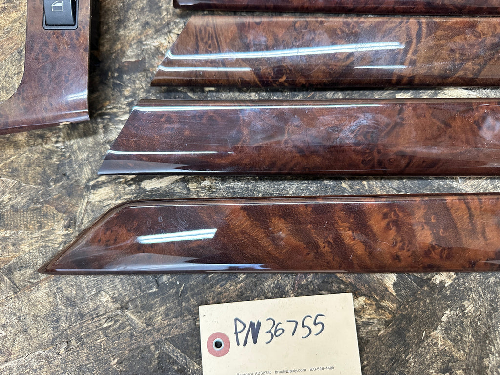 BMW 99-05 330i BURLED WOOD INTERIOR TRIM PANEL SET 8PC OEM 8203827+8203825+MORE