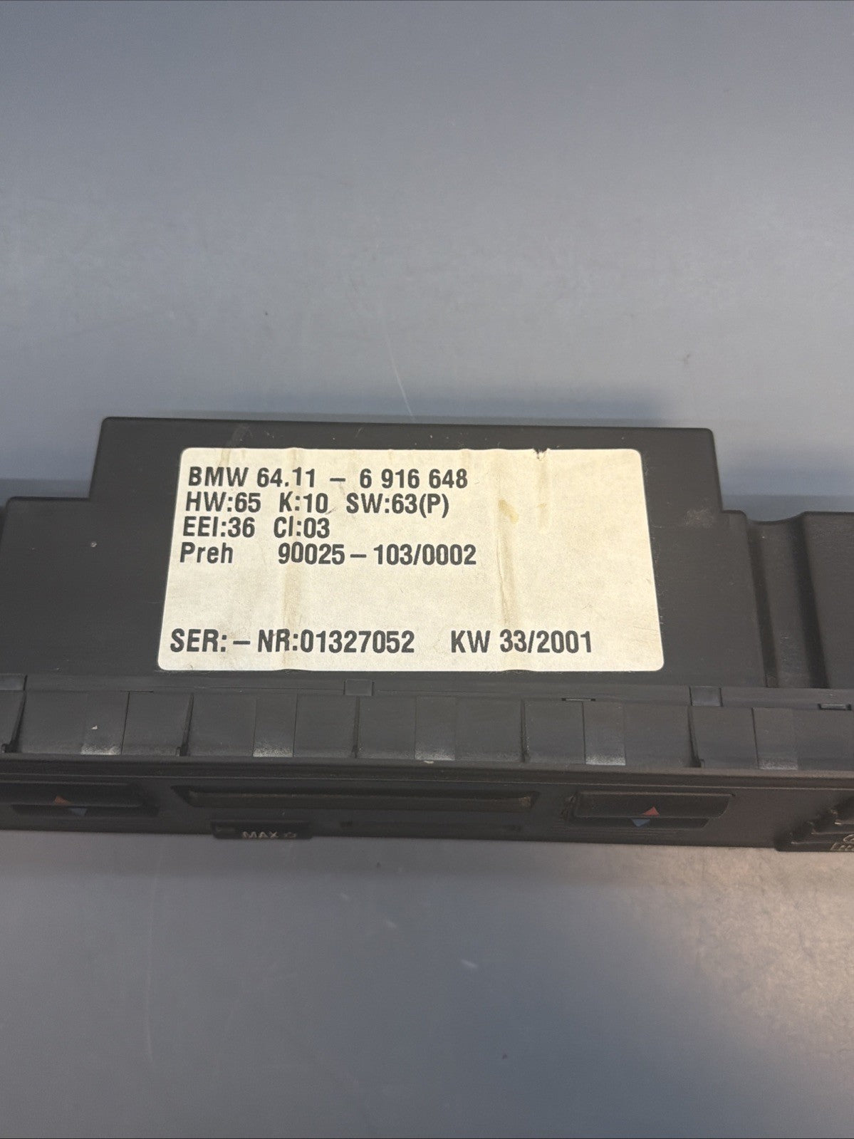 BMW E53 X5 00-06 OEM AC HEATER DIGITAL CLIMATE CONTROL UNIT 6411-6916648