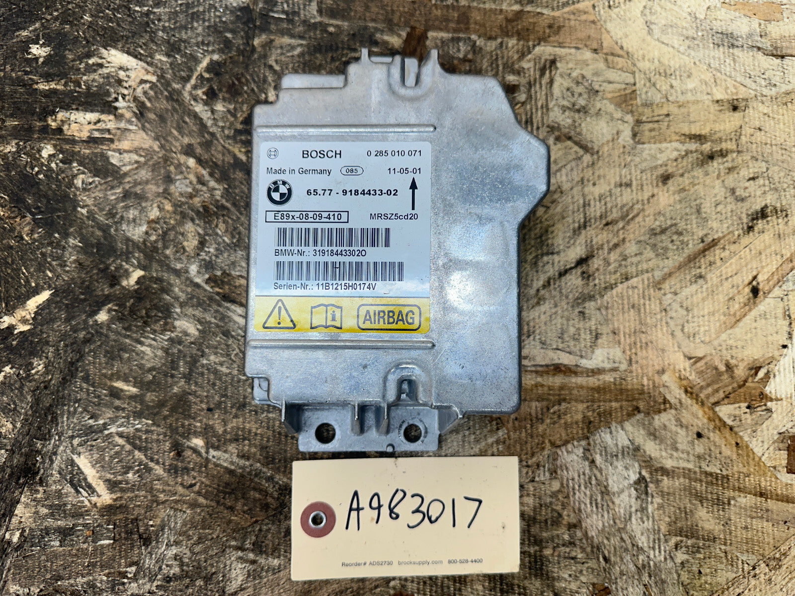 BMW 2004-2013 E82 E90 1/3 SERIES SAFTEY SRS CRASH SENSOR/CONTROL MODULE 9184433