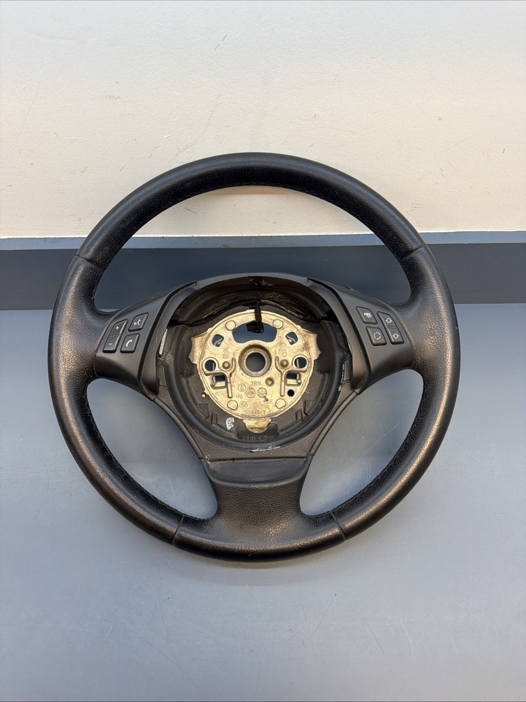 BMW 2006-2012 E90 E9X 3 SERIES BLACK LEATHER STEERING WHEEL OEM 3375E901