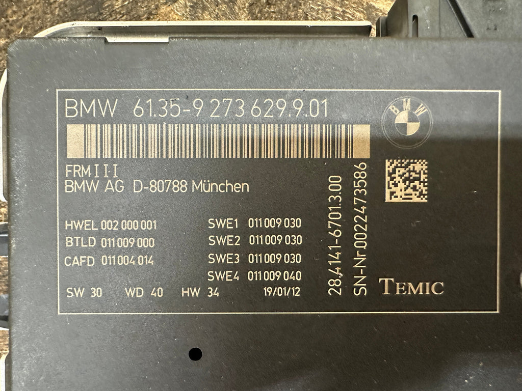 BMW 10-16 F10 5 SERIES FOOTWELL BODY LIGHT CONTROL MODULE LCM OEM 9273629