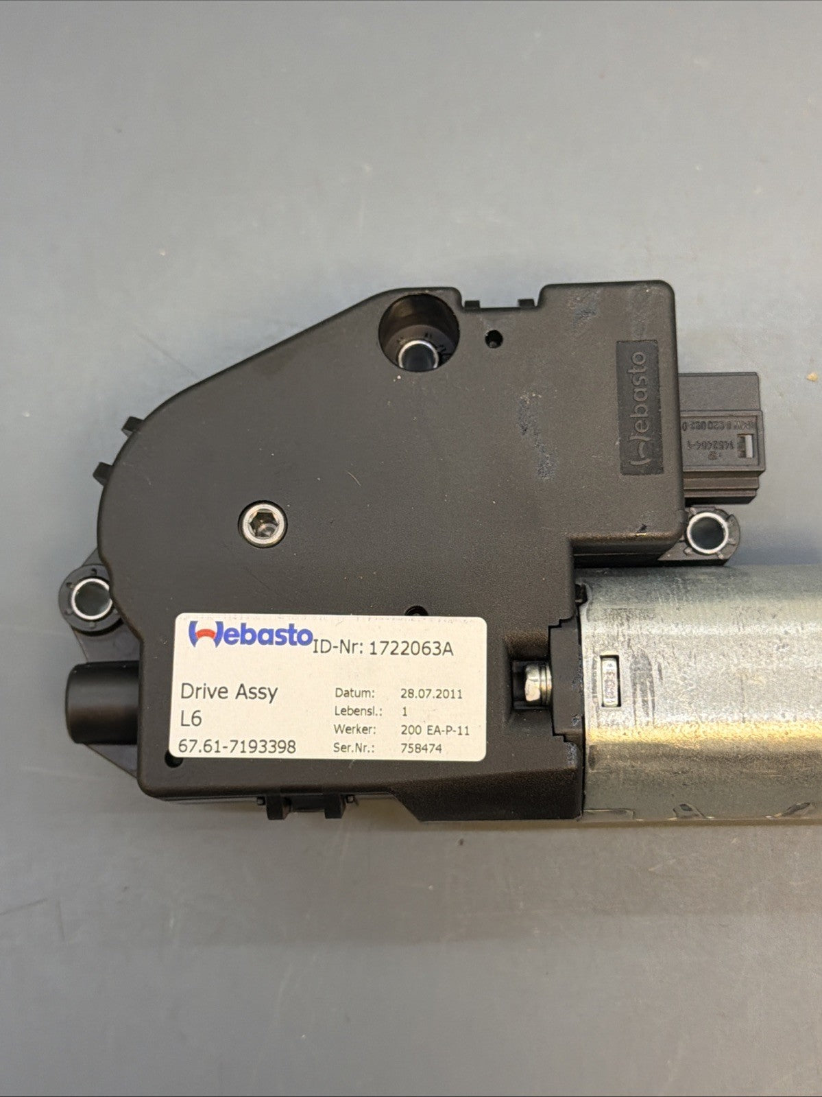 07-13 OEM BMW E90 E92 328 335 M3 Upper Sunroof Moon Roof Motor Unit 7193398