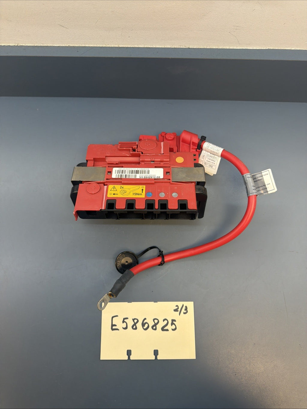 06-13 BMW E90 E92 E93 REAR BATTERY FUSE POWER JUNCTION BOX 6942912 W POS CABLE