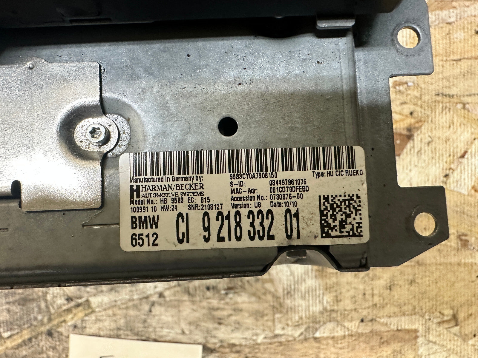 BMW 09-13 E90 3 SERIES BUSINESS RADIO CD PLAYER HEAD UNIT OEM 9218332
