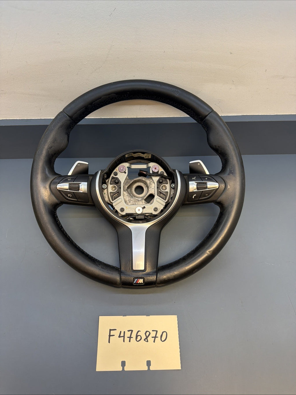 2012-2015 BMW M3 F30 M SPORT STEERING WHEEL M COLORED TRIM 3074437 OEM *NOTE*