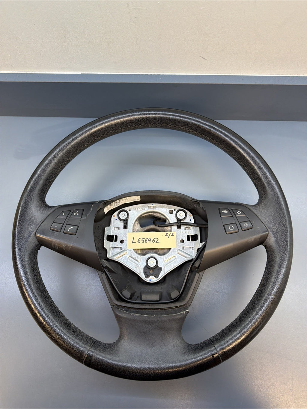 2007-13 BMW X5, E70 Black Leather Steering Wheel W/ Audio OEM 2445433