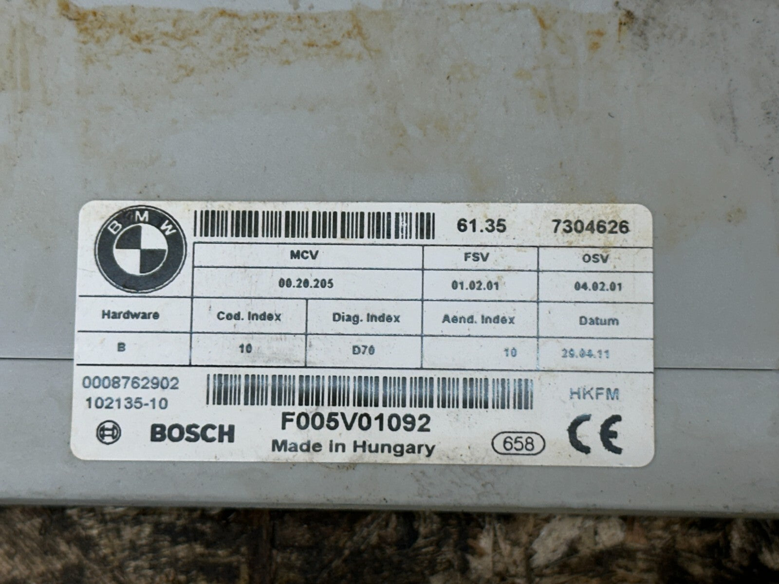 BMW 2007-2014 E70 X5 POWER TAILGATE CONTROL MODULE OEM 7304626