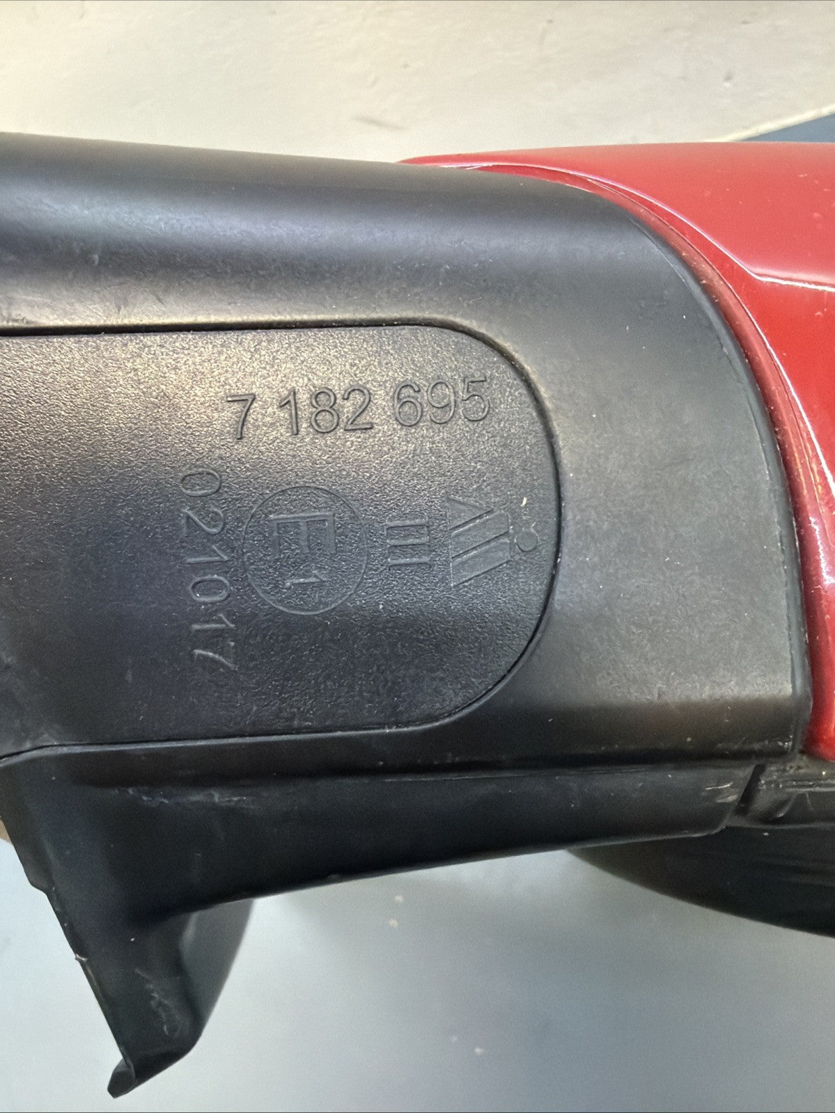 09-11 BMW E90 328i 335i Front Left Driver Side Mirror Assembly 7182695 OEM Red