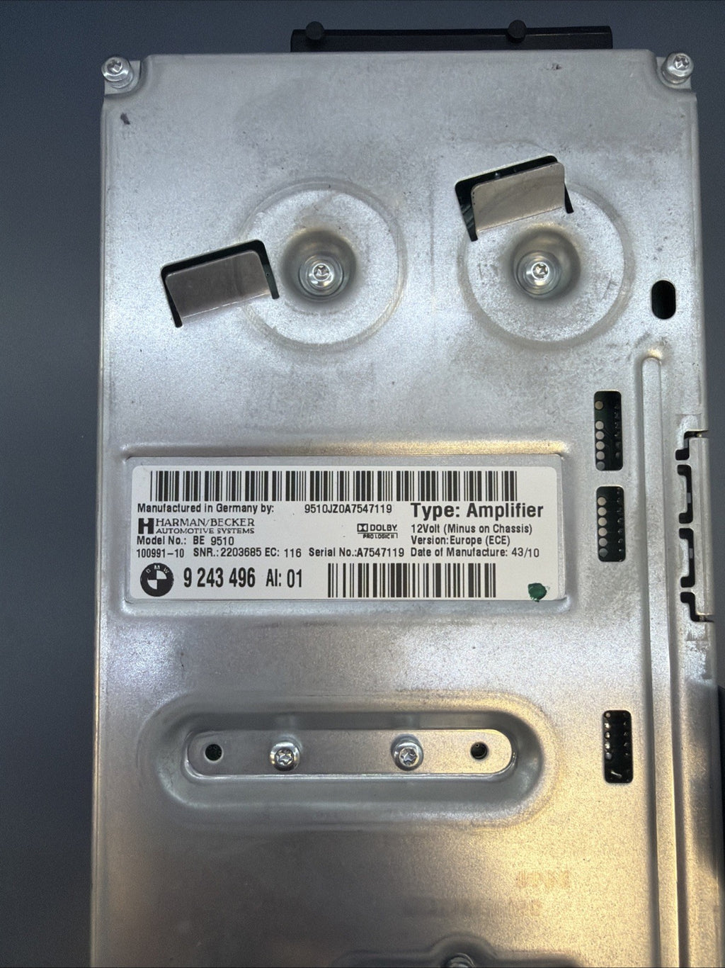 2011-2016 BMW Becker Audio Amplifier 528i 535i 550i 640i 650i  OEM 9243496