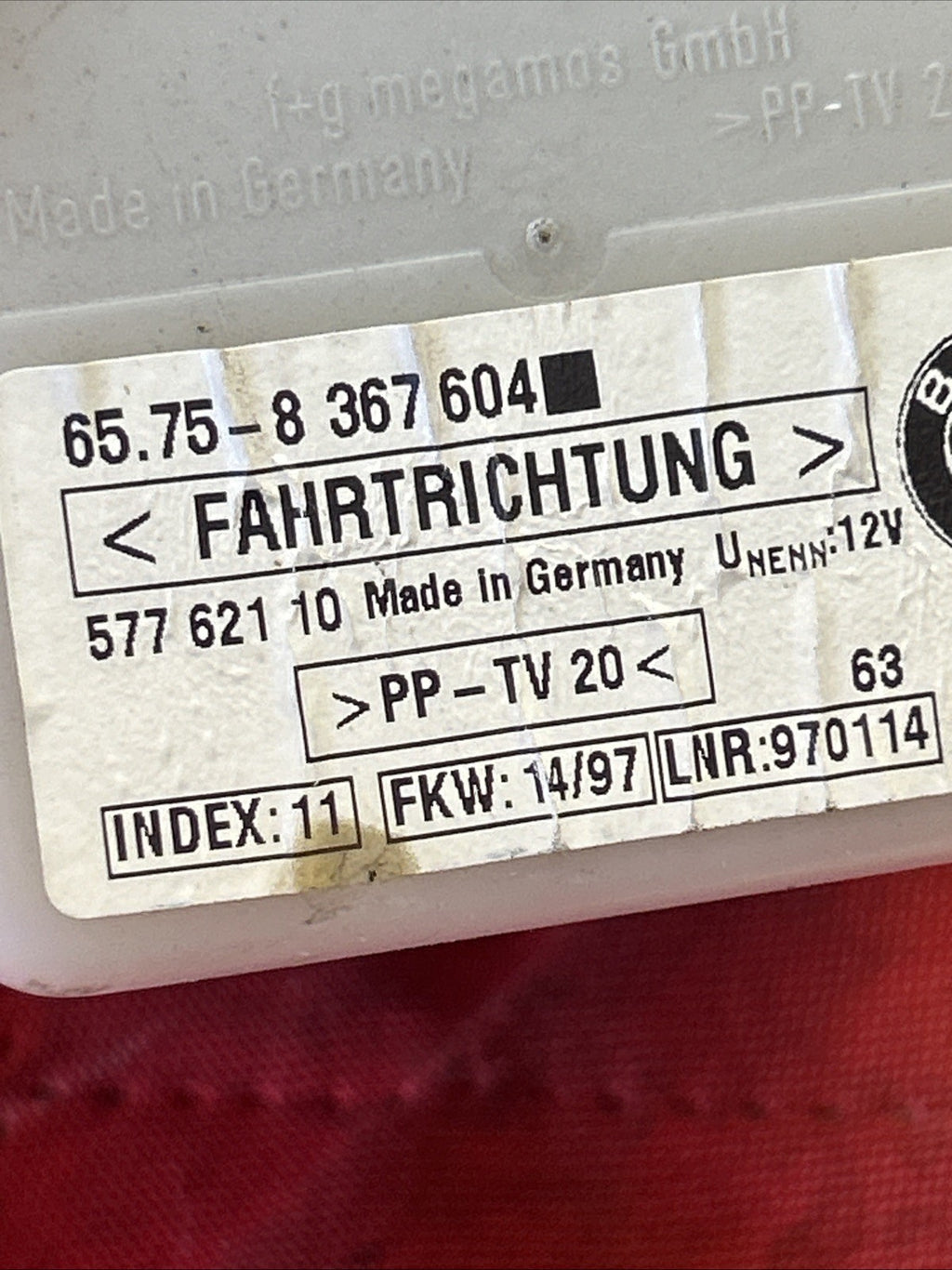 97-03 BMW E46 E39 SECURITY INCLINATION INDICATOR SENSOR MODULE OEM 8367604