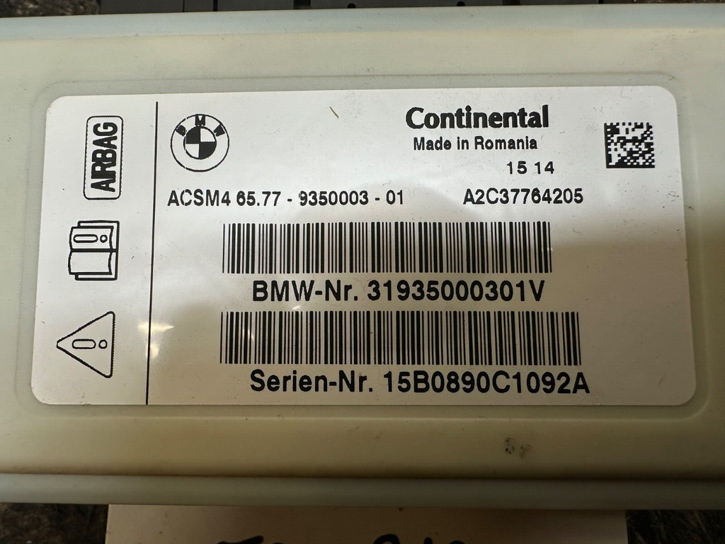 2012-2018 BMW F30 CRASH IMPACT  MODULE CONTROL MODULE OEM BMW 9350003