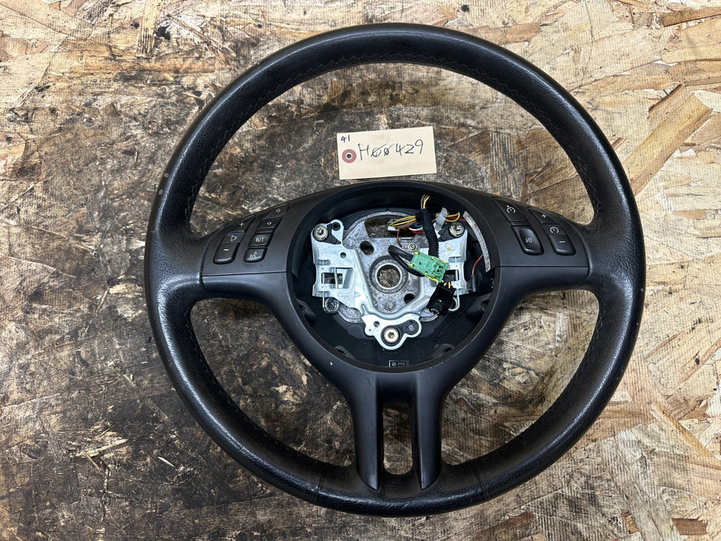 BMW 99-06 E46 3 SERIES BLACK LEATHER SPORT STEERING WHEEL OEM 101493/6760659