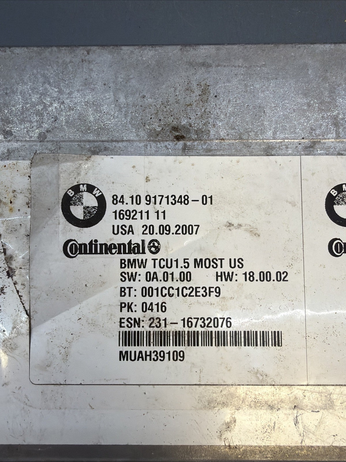 07-13 BMW E60 E64 E70 E82 E88 E90 E92 Telematics Bluetooth Control 9171348