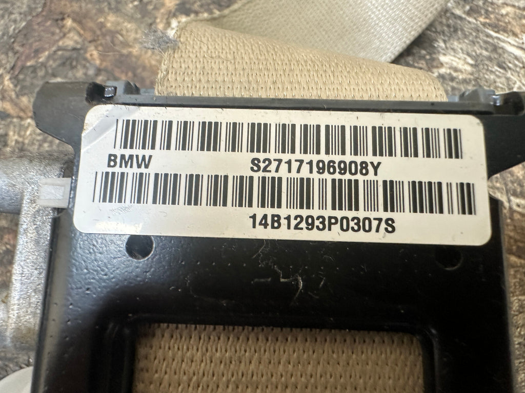 BMW 06-13 E70 X5 FRONT LEFT DRIVER SEAT BELT RETRACTOR BEIGE OEM 7171969
