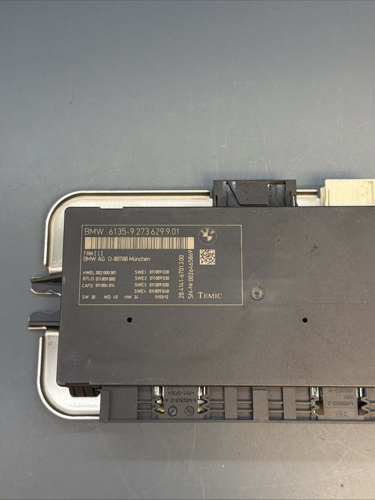 11-16 BMW F07 F10 528 535 M5 FRM3 FOOTWELL BODY LIGHT CONTROL MODULE 9273629 OEM