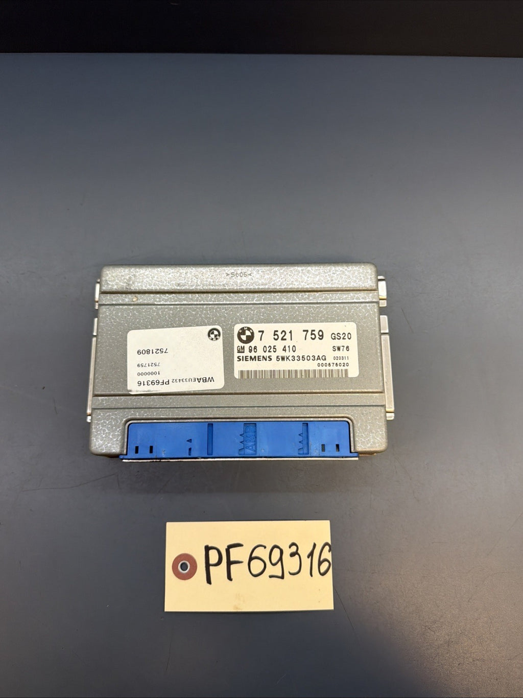 BMW 99-06 3 5 SERIES X5 TCM TCU TRANSMISSION CONTROL MODULE 7521759 OEM